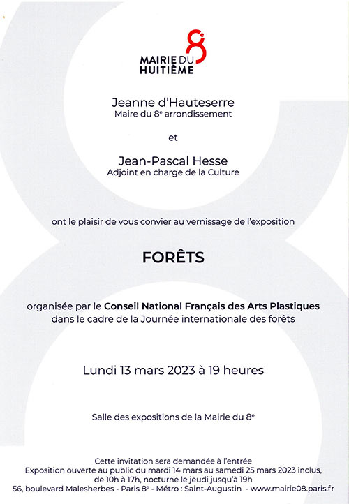 carton d'invitation à l'exposition Forêts