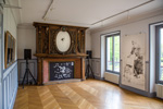 Vue d'une des œuvres d'Eric Fourmestraux dans l'exposition "Carton, matière à graver", au Château des Tourelles, Le Plessis-Trévise