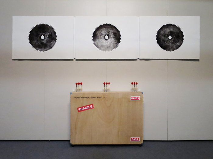 l'installation "Targets (hommage à Jasper Johns)" vue d'ensemble
