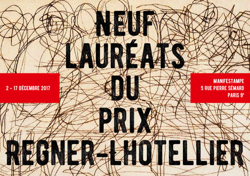 carton d'invitation pour l'exposition NEUF LAURÉATS DU PRIX REGNER-LHOTELLIER
