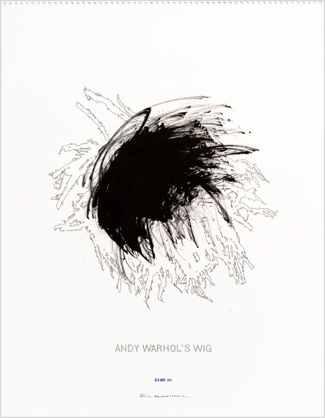 dessin d'Eric Fourmestraux "Andy Warhol’s wig"