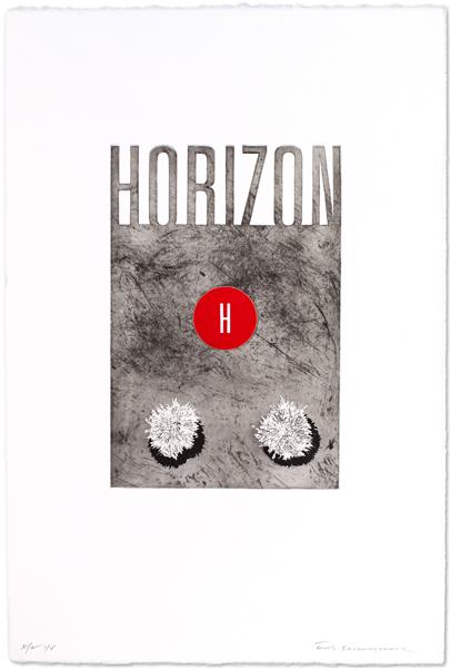 vue de la gravure d'Eric Fourmestraux "Horizon H"