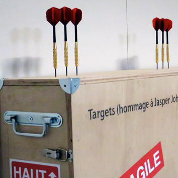 Lien vers l'installation d'Eric Fourmestraux "Targets (hommage à Jasper Johns)"